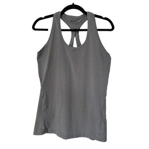 Athleta‎ Limitless Racerback Keyhole Tank Top Size M Heathered Grey Yoga Workout